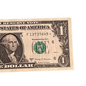 2017A $1 One Dollar Federal Reserve Star Note Serial # F13737649*  3.2M Run Size